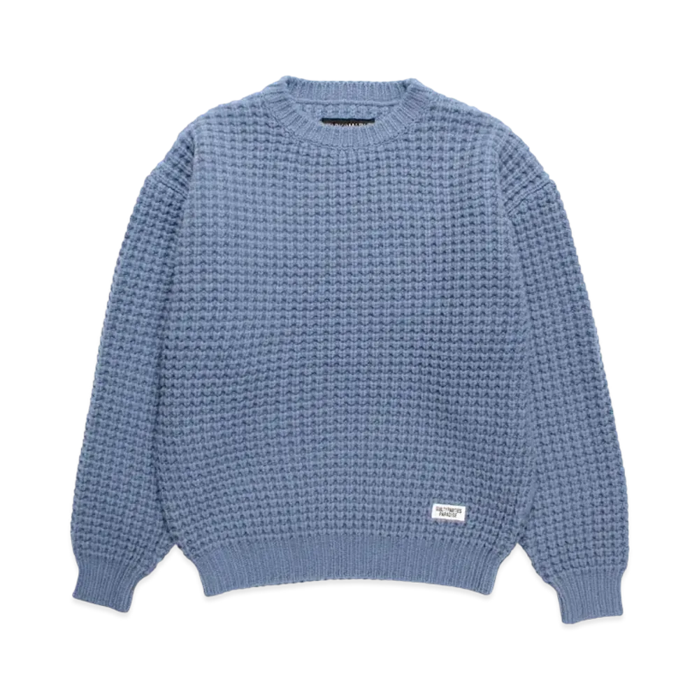 WACKO MARIA Waffle Knit Sweater "Blue"