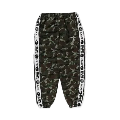 SAINT Mxxxxxx x A BATHING APE Heart Camo Track Pants "Olive"
