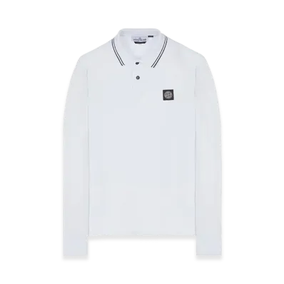 Stone Island 2SL18 Long Sleeve Stretch Cotton Pique Polo Shirt - 23FW "White"