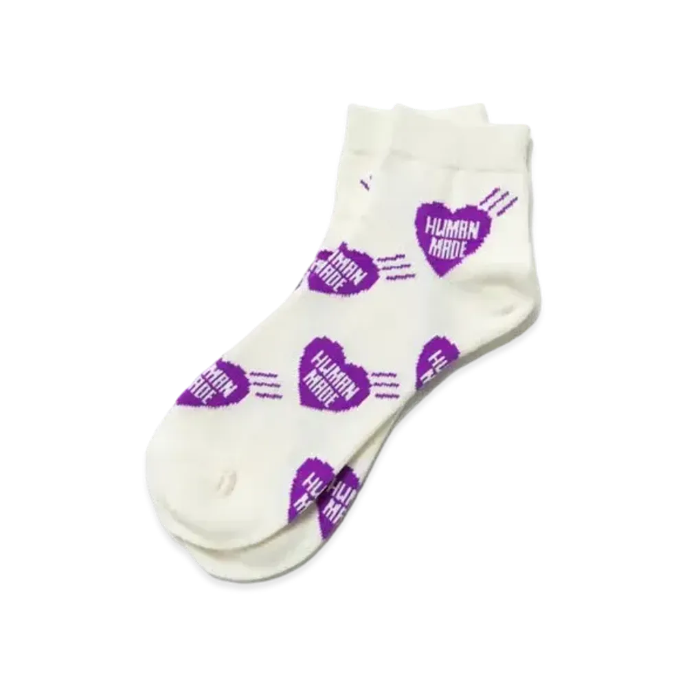 HUMAN MADE SHORT HEART PATTERN SOCKS "Purple"