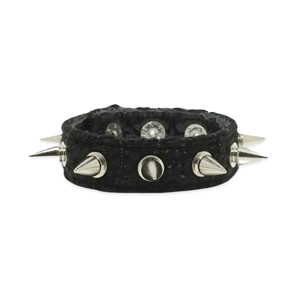 el conductorH MIXED TWEED PUNK SPIKES BRACELET "BLACK"