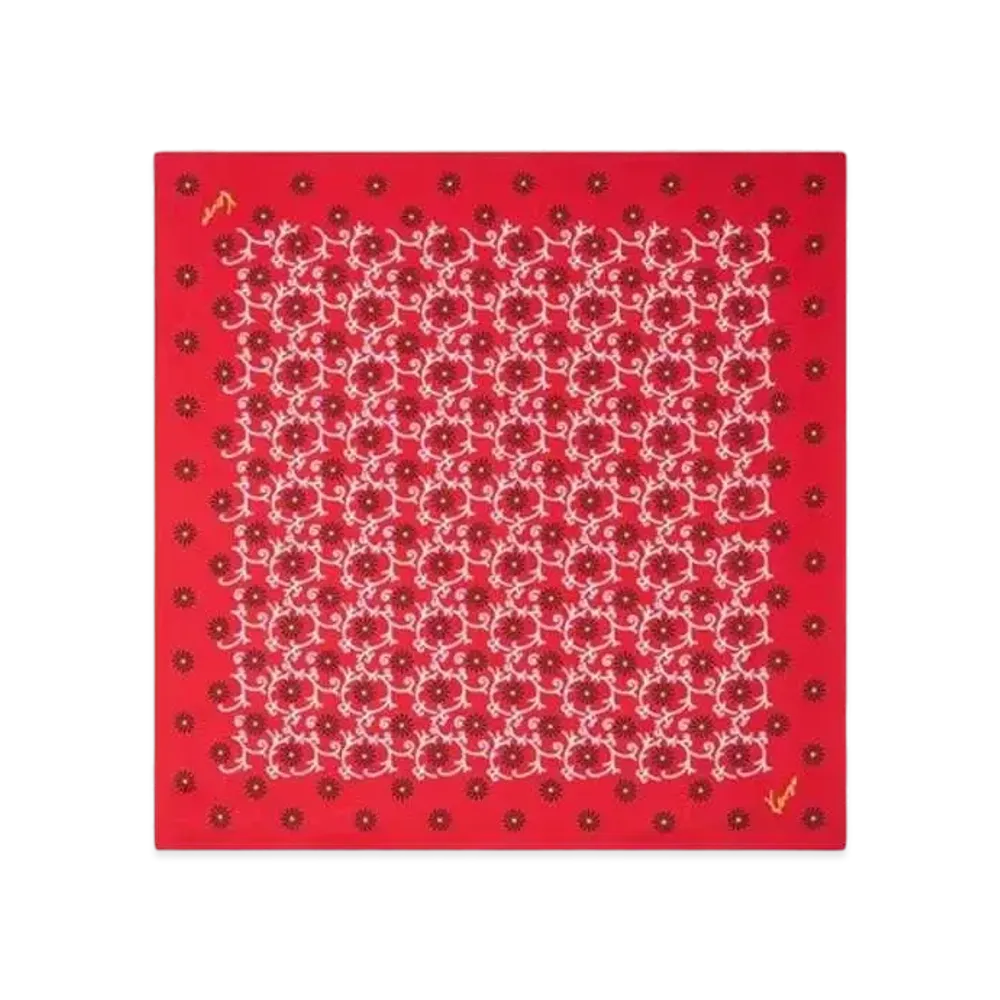 KENZO 'MARGUERITE'' Silk Square "Cherry"
