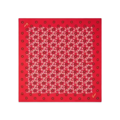 KENZO 'MARGUERITE'' Silk Square "Cherry"