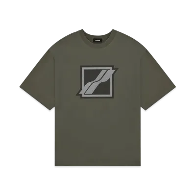 WE11DONE Stripe Big Logo T-shirt "Khaki"