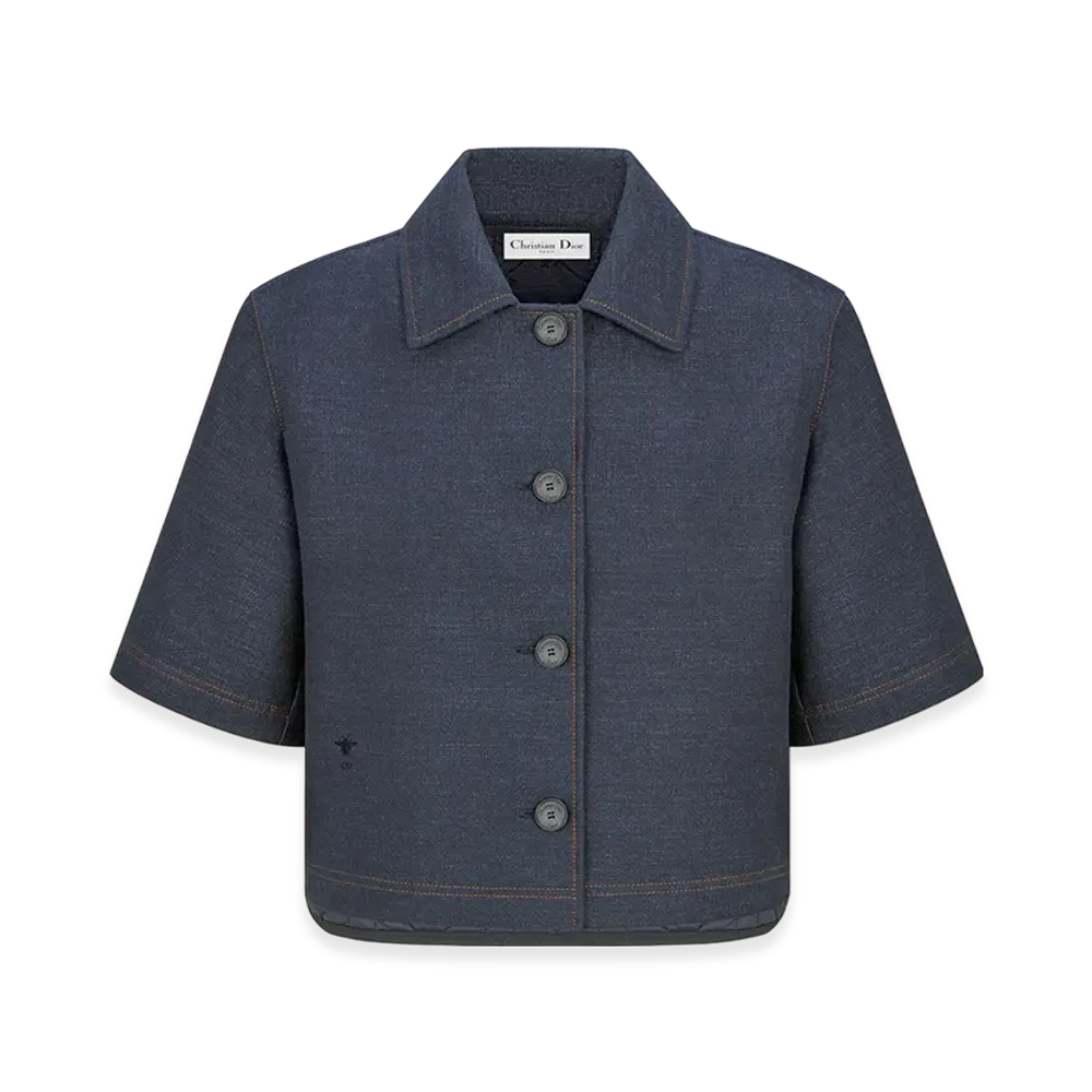 Dior Women's 2-In-1 Cropped Peacoat Denim Effect Technical Oblique Lining "Deep Blue"
