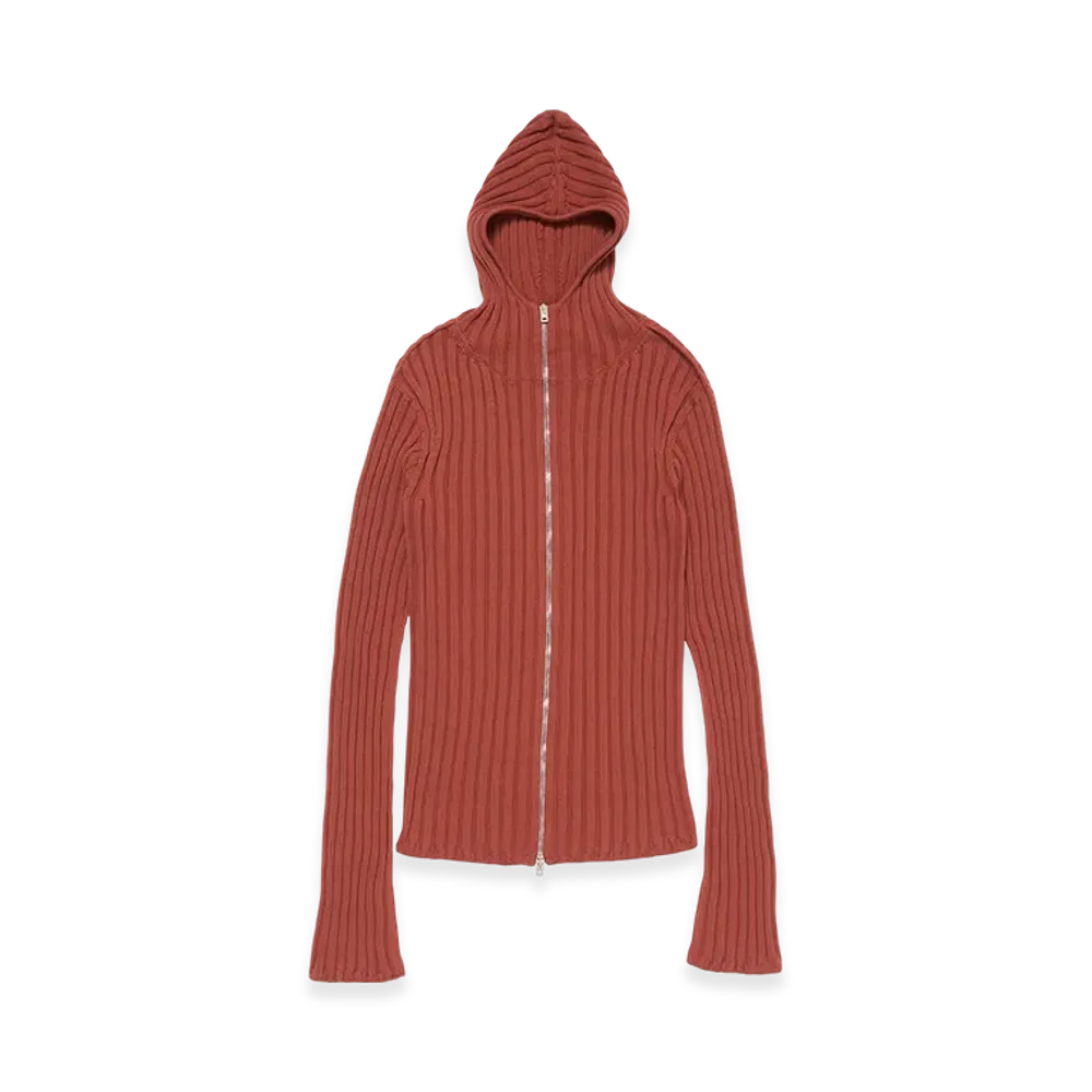 Acne Studios Zip-Up Hoodie Cardigan "Terracotta Red"