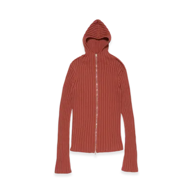 Acne Studios Zip-Up Hoodie Cardigan "Terracotta Red"