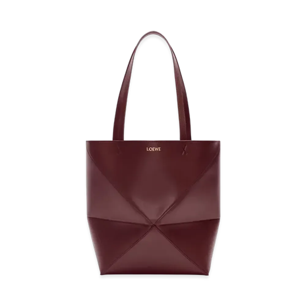 LOEWE Puzzle Fold Tote "Dark Burgundy"