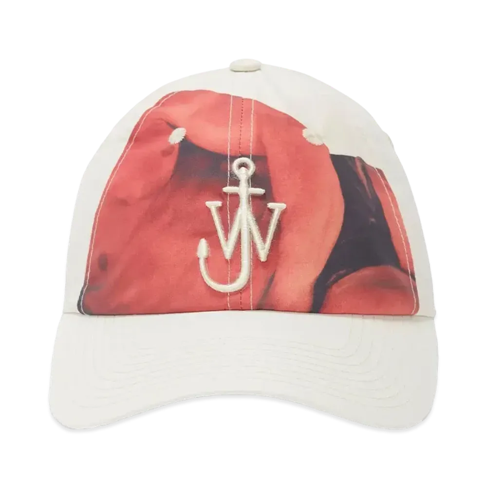 JW ANDERSON Printed Baseball Cap With Anchor Logo "Black"