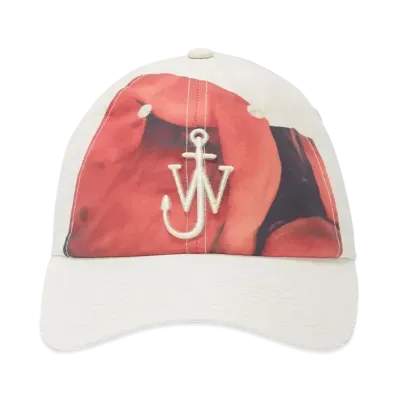 JW ANDERSON Printed Baseball Cap With Anchor Logo "Black"