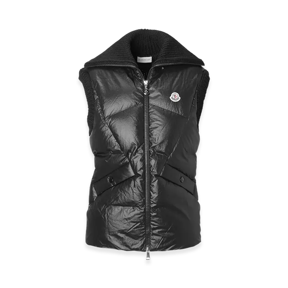 MONCLER Womens Down Panel Gilet "Black"