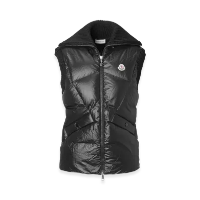 MONCLER Womens Down Panel Gilet "Black"