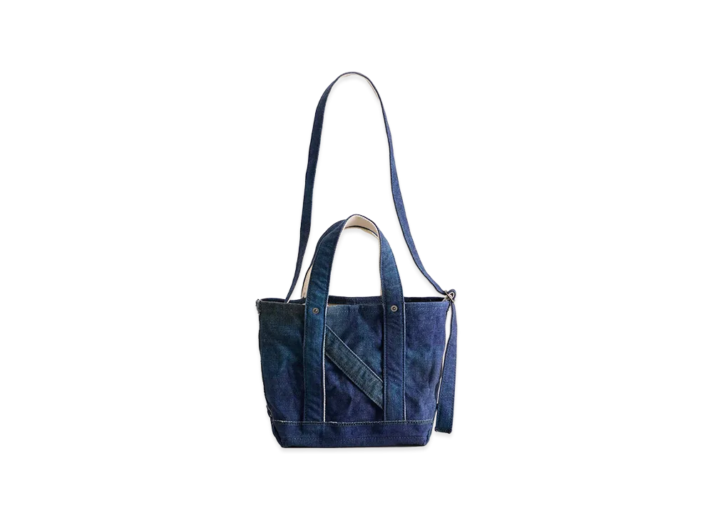 NICENESS N.M.Lesh Printed Canvas Shoulder Tote Bag – Mini "Indigo"