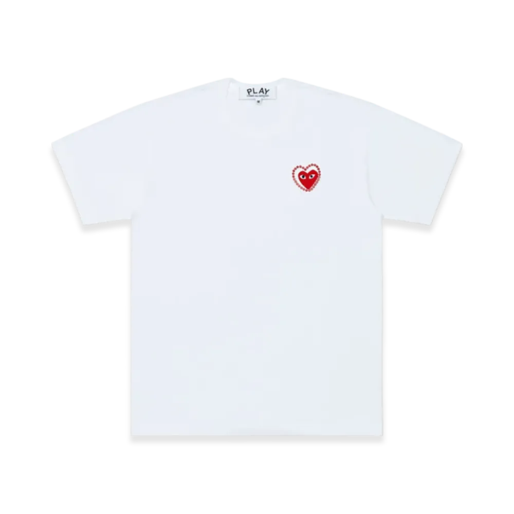 PLAY COMME des GARCONS Unisex T-Shirt Emblem x Metalstone "White/Red"