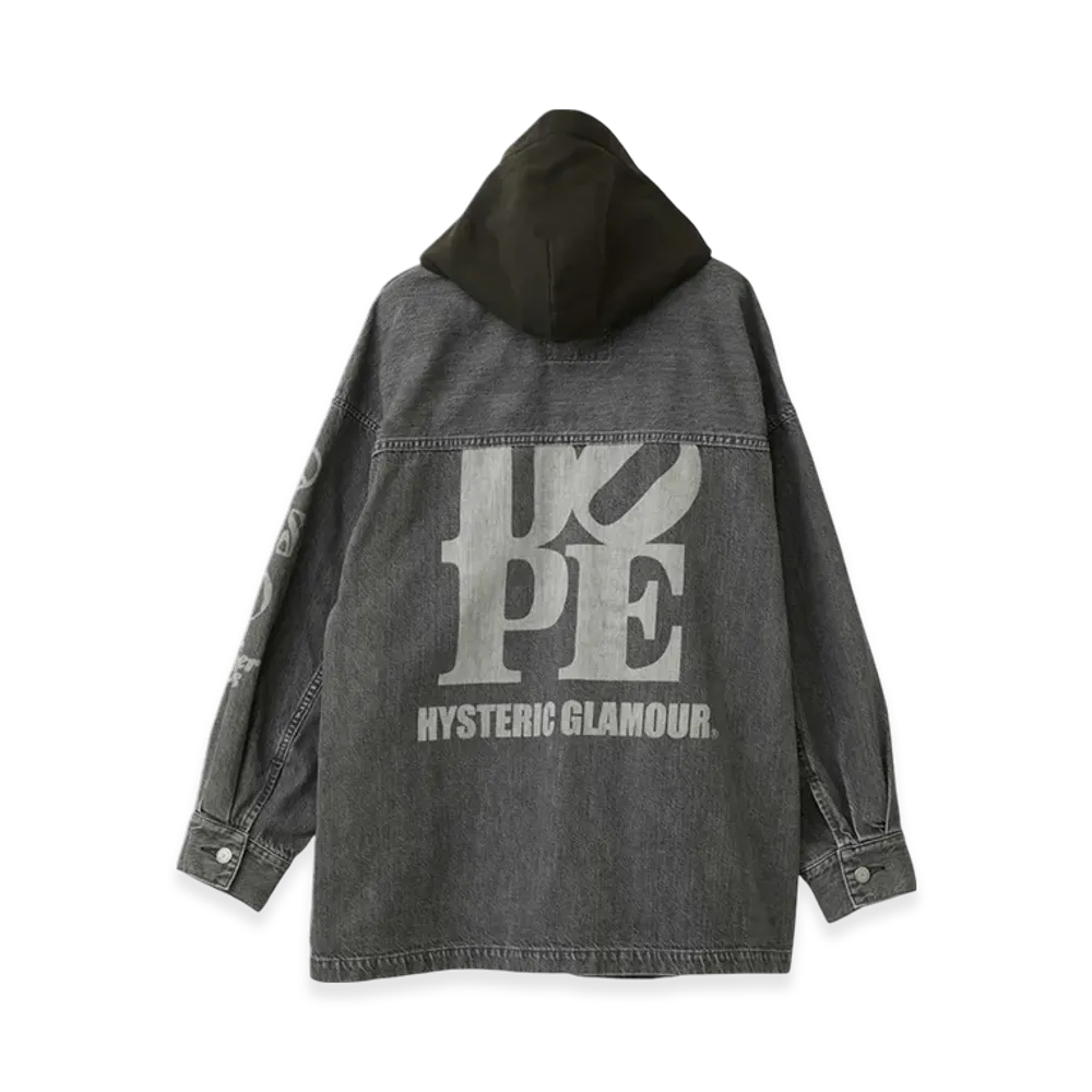 HYSTERIC GLAMOUR Dope Oversized Hooded Denim Blouson "Black"