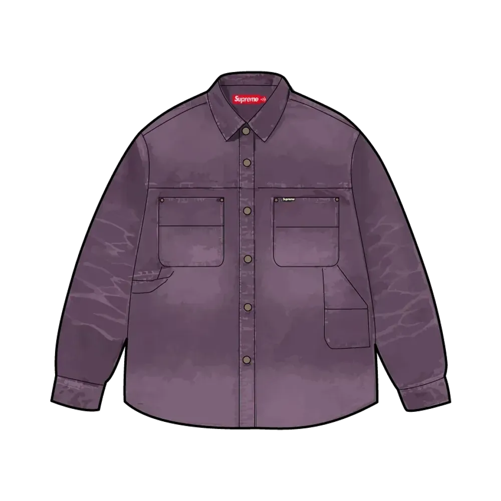 Supreme Worn Snap Painter Shirt "Purple"