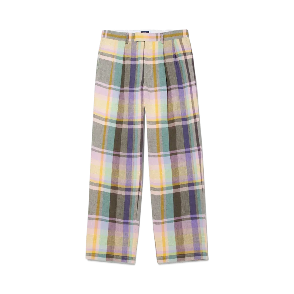 Noah Double Pleat Madras Trousers "Madras"