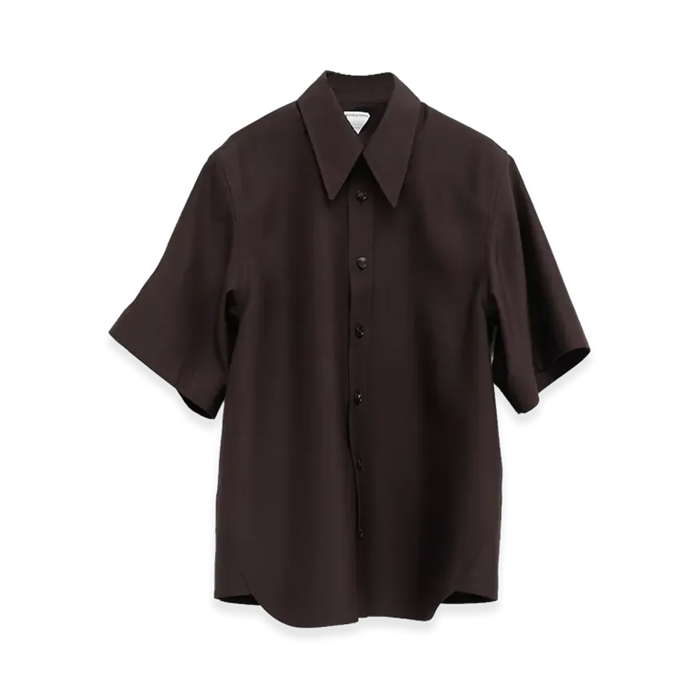 Bottega Veneta Women's Short Sleeve Shirt "Brown"