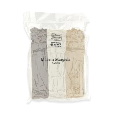 Maison Margiela Men's 3-Pack Organic Jersey T-Shirts "Cream"