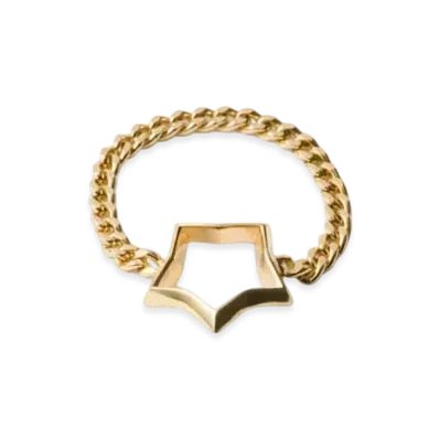 PRADA Metal Chain Ring "Gold"