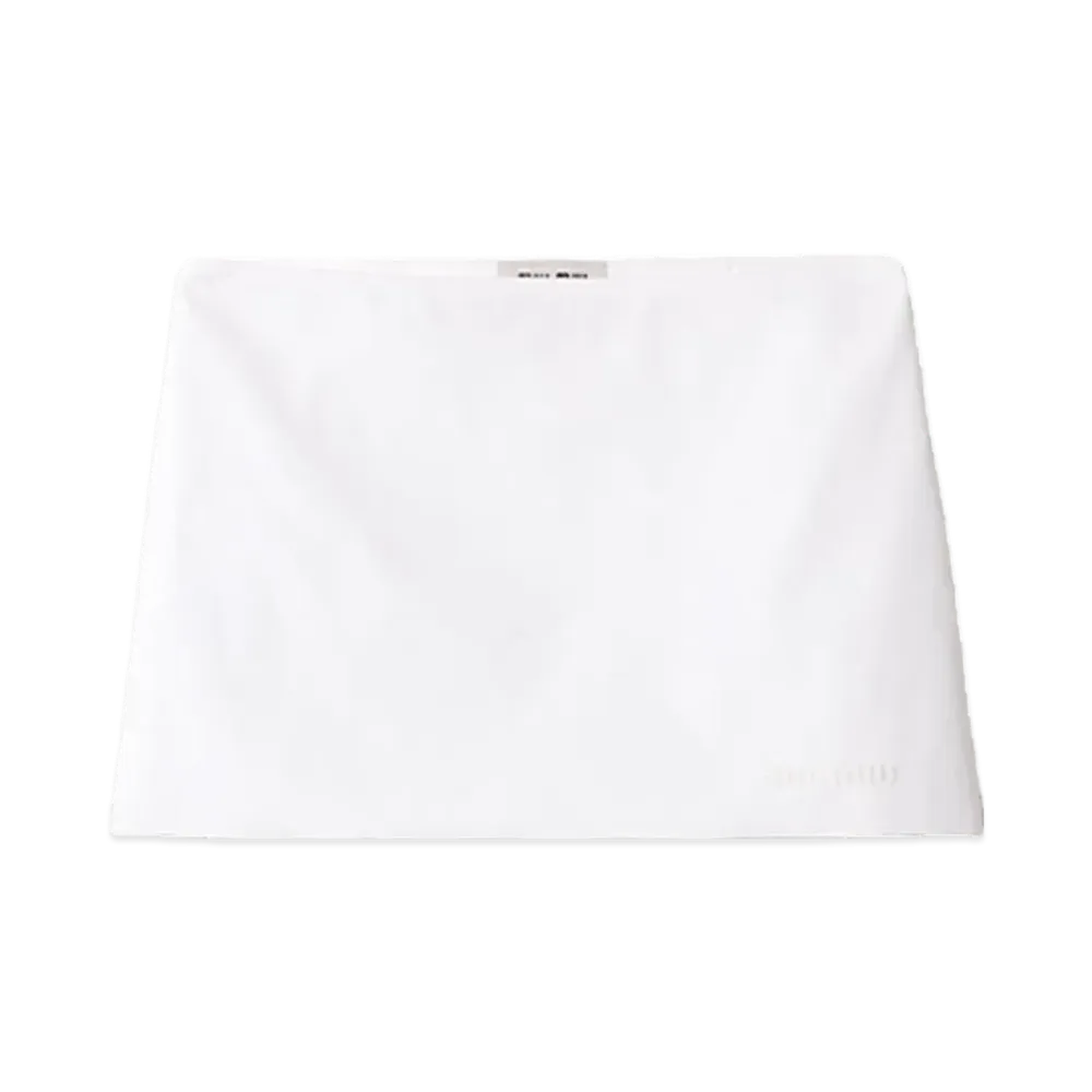 MIU MIU Women's Poplin and Jersey Miniskirt "White"