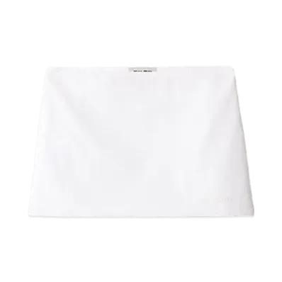 MIU MIU Women's Poplin and Jersey Miniskirt "White"