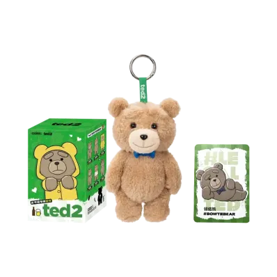 POP MART Ted2 Teddy Bear Action Plush Pendant Series Bow Tie Bear