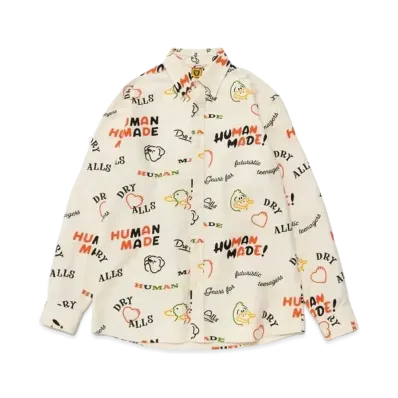 HUMAN MADE Printed Bd L/S Shirt "White"