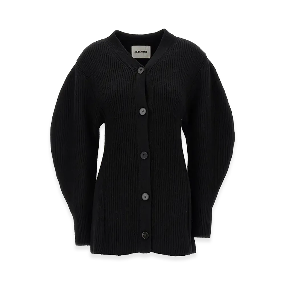 Jil Sander Women's Ribbed Cardigan "Black"