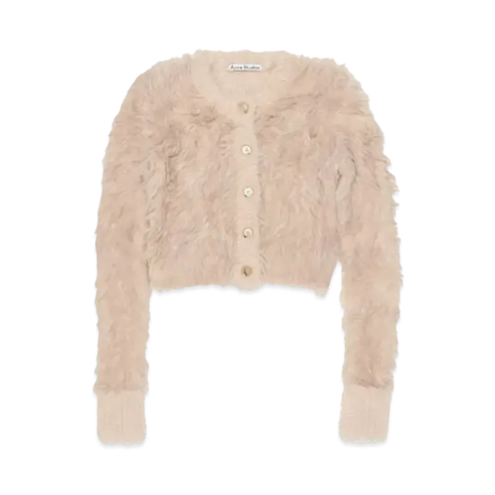 Acne Studios Cardigan With Textured Finish "Beige"