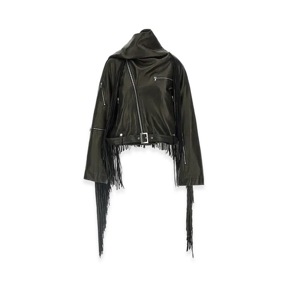 Rick Owens Women's Cropped Scarf Flight' Jacket "Black"