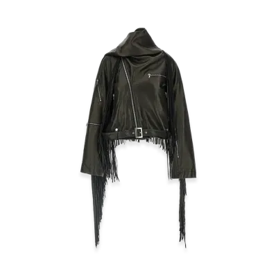 Rick Owens Women's Cropped Scarf Flight' Jacket "Black"