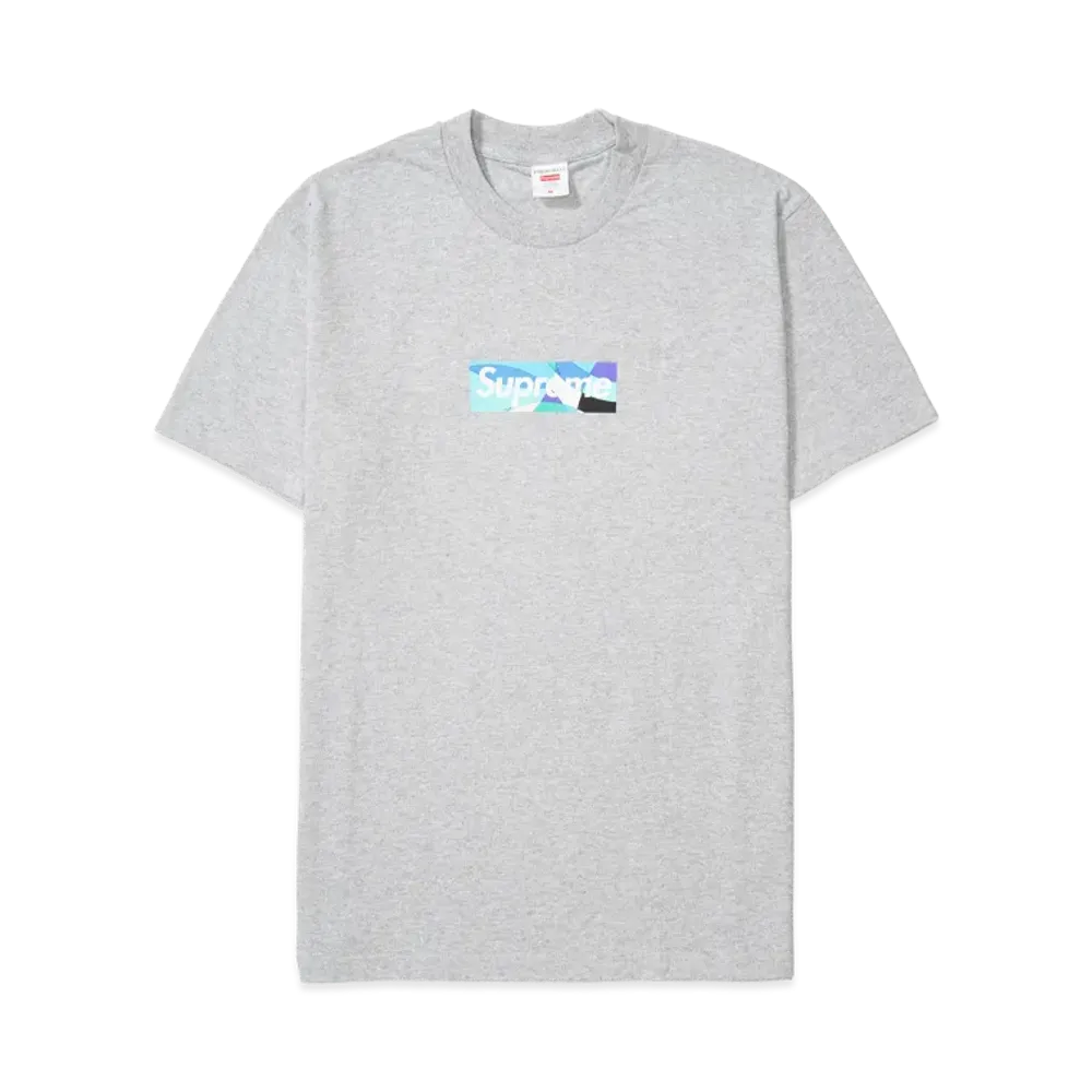 Supreme x Emilio Pucci Box Logo Tee "Grey/Blue"