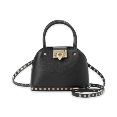 Valentino Rockstud Double Handle Bag "Black"