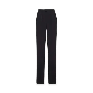 Saint Laurent Women's Habotai Silk Pants "Black"