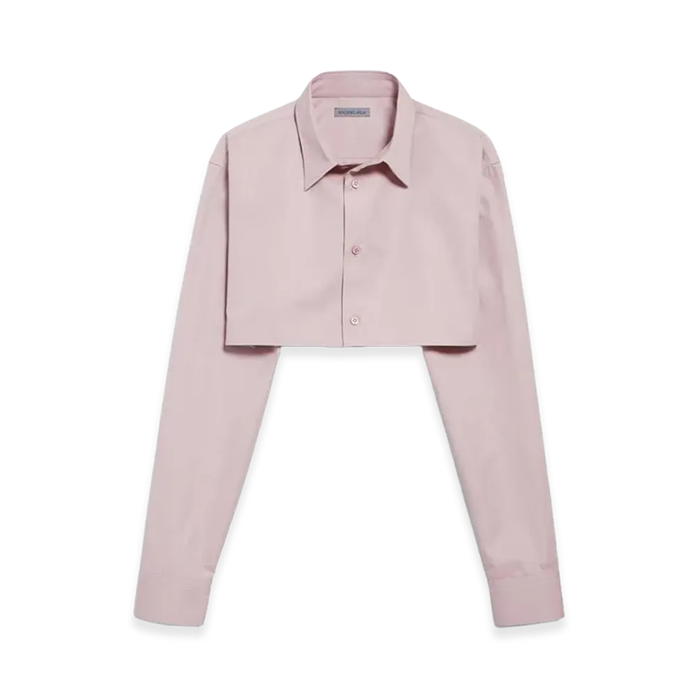 BALENCIAGA Women's Cropped Shirt "Dusty Pink"
