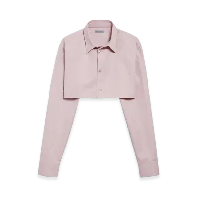 BALENCIAGA Women's Cropped Shirt "Dusty Pink"
