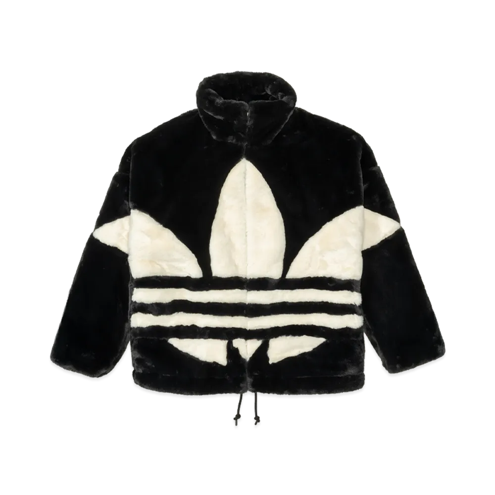 ADIDAS FAKE FUR JACKET "Black/Chalk White"
