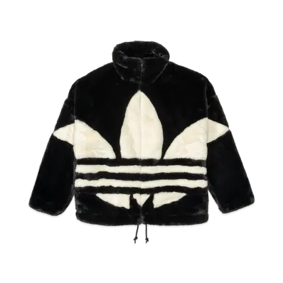 ADIDAS FAKE FUR JACKET "Black/Chalk White"