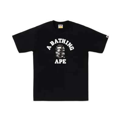 A BATHING APE Palm Tree Camo College Tee "Black/Black"