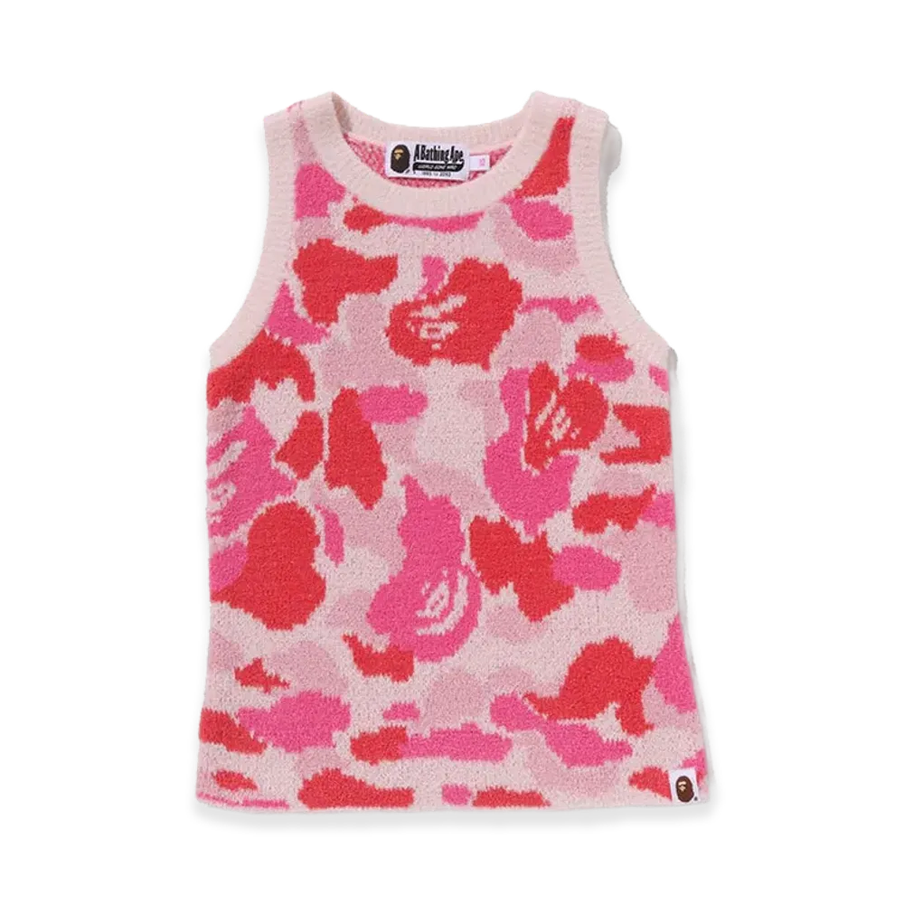 A BATHING APE Women's ABC Camo Towel Jacquard Tank Top "Pink"