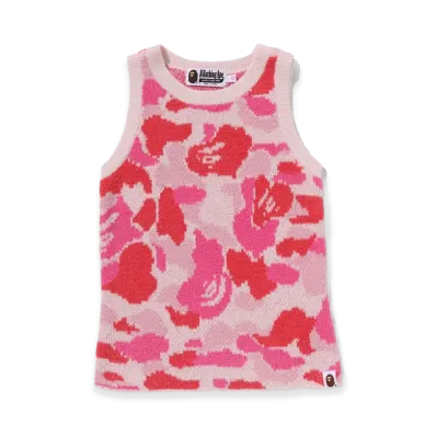 A BATHING APE Women's ABC Camo Towel Jacquard Tank Top "Pink"