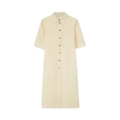 Jil Sander Women's Lightweight Wool Gabardine Shirt "Pearl"