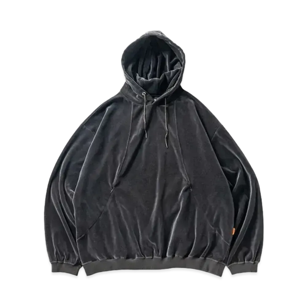 TIGHTBOOTH Velour Hoodie "Charcoar"