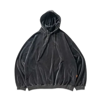 TIGHTBOOTH Velour Hoodie "Charcoar"