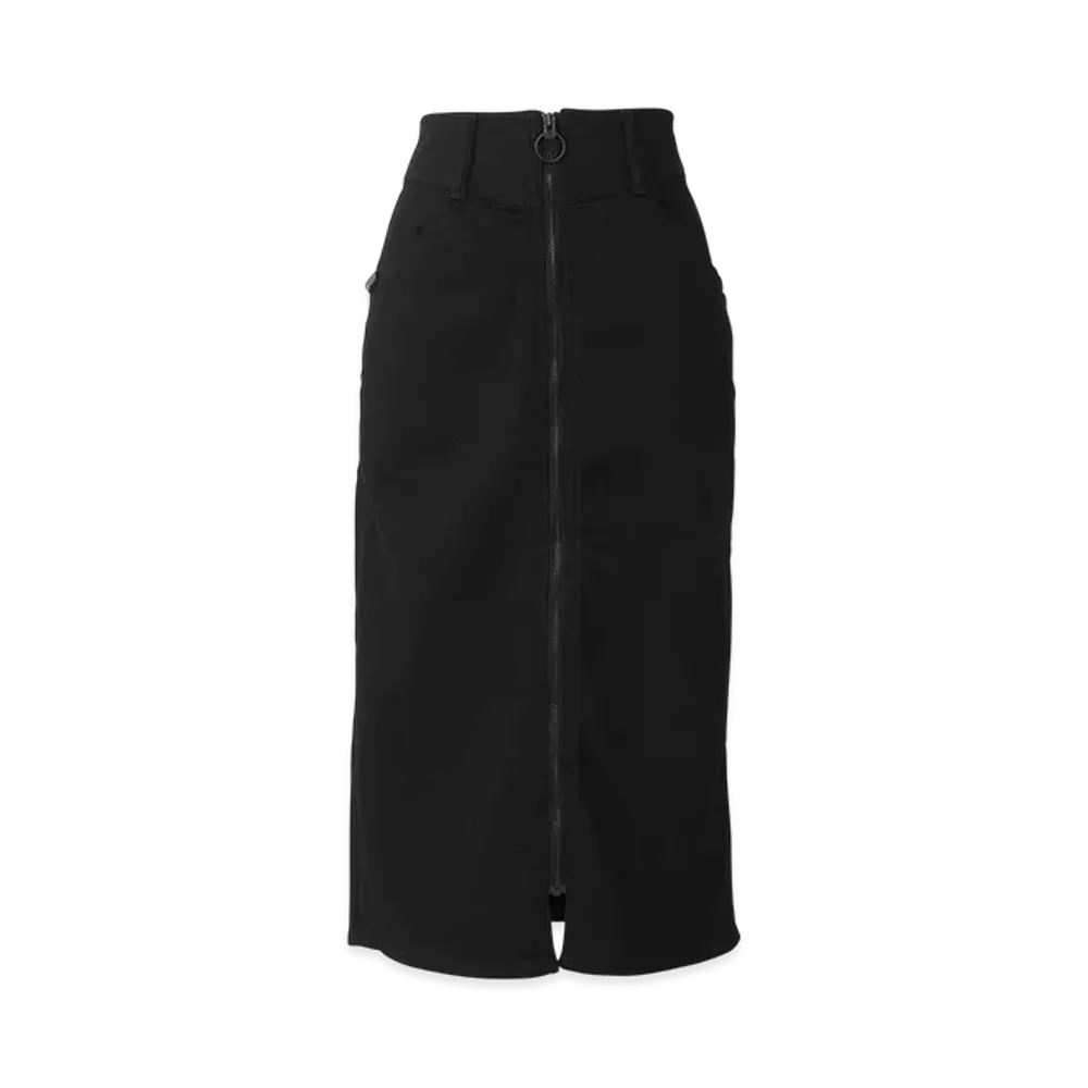 HYSTERIC GLAMOUR Front Zip Tight Denim Skirt "Black"