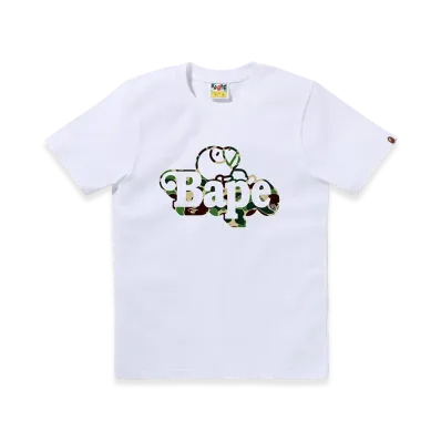 A BATHING APE Ladies Milo On Bape Tee "White/Green"