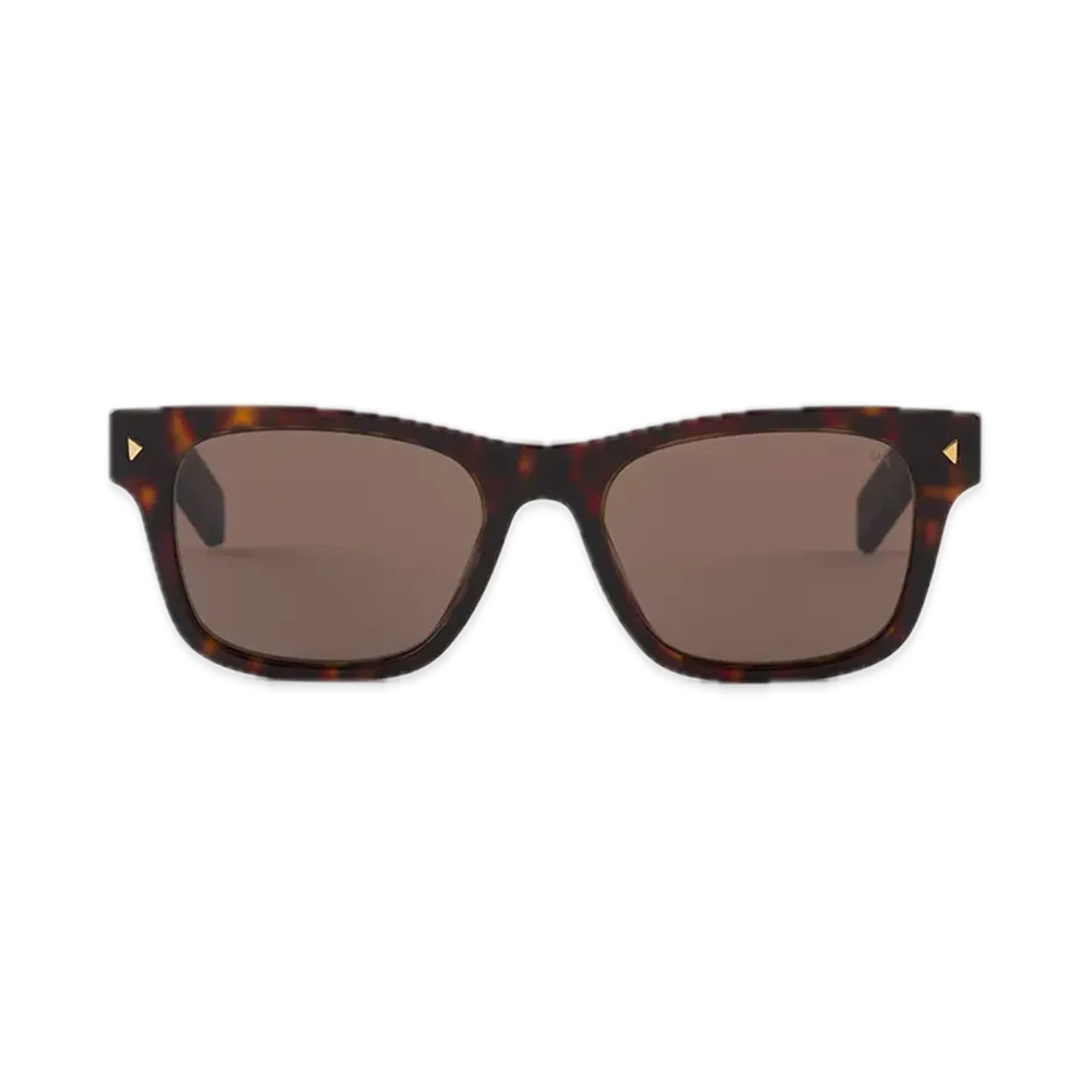 PRADA Metal Plaque Sunglasses "Dark Brown"