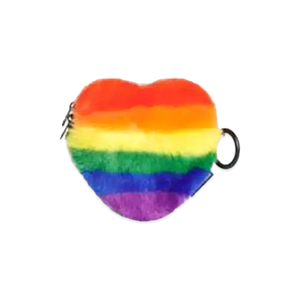 BALENCIAGA Pride Heart Coin Purse With Strap "White"