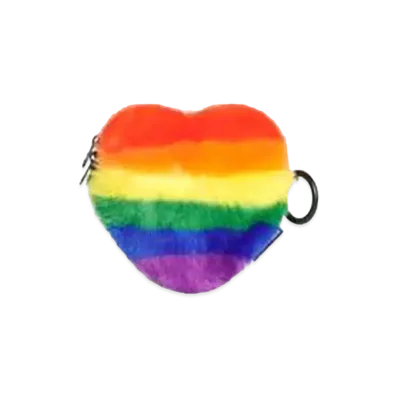 BALENCIAGA Pride Heart Coin Purse With Strap "White"